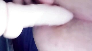 Blonde milf with gigantic tits feels wet orgasm from rough daddy fucking