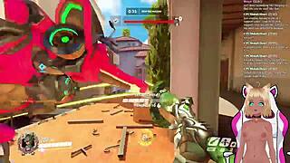 Vtuber LewdNeko gets spanked while playing Overwatch part 2, what a fun game!