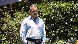 Great chick fucks seasoned mature man in daddy4k scene