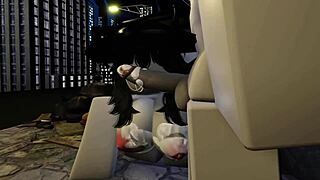 Kyller is sucking in the alley.