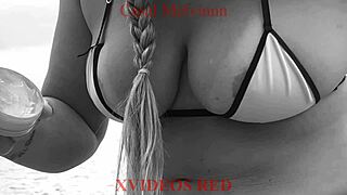 my wife taking a long pee on the beach today