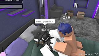 furry pet in playful riding session