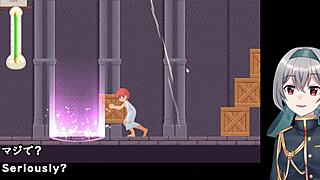 anna attends a job interview in lingerie and miniskirt, showcasing her big tits in this cartoon game casting session.