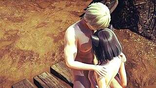 Kitty character in uncensored 3D hentai gets boobjob and creampie fuck in Japanese anime manga game porn.