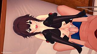 megumin says, 'i want to fuck in this tight bikini, what do you think?'