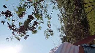 horny latina cums quickly on beach