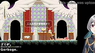 anna attends a job interview in lingerie and miniskirt, showcasing her big tits in this cartoon game casting session.