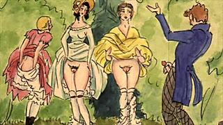 Vintage erotic cartoon drawings from anime hentai