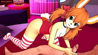 She's looking hot in her bikini costume on the bed.