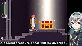 anna attends a job interview in lingerie and miniskirt, showcasing her big tits in this cartoon game casting session.