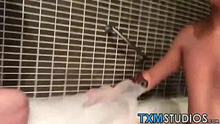 Two young homosexuals tease and suck monster cock in pov