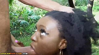 On an african fuck tour, an outdoor date leads to indoor anal and ass to mouth cumshot.