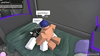 furry pet in playful riding session