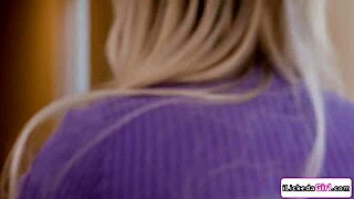 Petite Stepdaughter Gets Horny Kissing Her Lesbian Stepmom