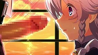 teacher becomes fuck beast in gay group bareback game, cumming in hood hentai finale