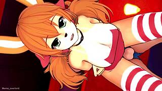 She's looking hot in her bikini costume on the bed.