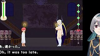 anna attends a job interview in lingerie and miniskirt, showcasing her big tits in this cartoon game casting session.