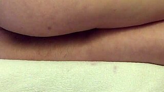 Teen 18+ Watches Porn, Squeezes Thighs For Hairy Pussy Orgasm