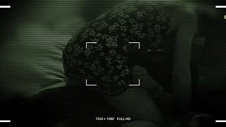 Night vision reveals my girlfriend sneaking around with my friend.