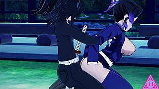 shinobu from kimetsu no yaiba getting doggystyle with big cock in hentai