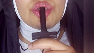 Sor Rita Masturbates Wildly with Huge Dildo