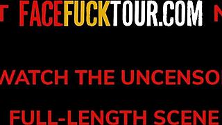 Face Fuck Tour: Amateur Babe Gets DIY Deep Throat Demo Lesson