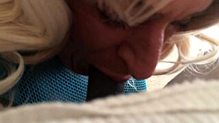 Tiffany casually sucks big black cock in pov