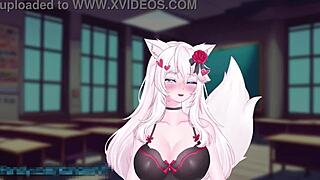 i'm vtuber kanakovt wearing vibrator in public as catgirl squirting with monster cock in bdsm hentai