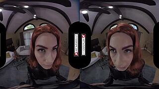 black widow cosplay riding your cock 😍