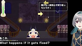 anna attends a job interview in lingerie and miniskirt, showcasing her big tits in this cartoon game casting session.