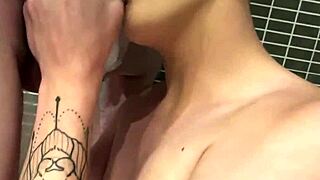 Two young homosexuals tease and suck monster cock in pov