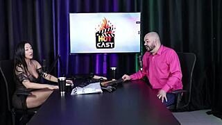 Paulo Avelar and Victoria Beatriz flash in sheer red