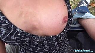 Public agent fucks busty german milf against tree?