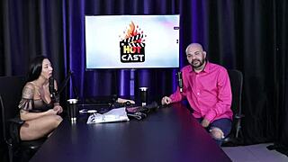 Paulo Avelar and Victoria Beatriz flash in sheer red