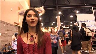 she wears a fox costume and squirts all over the place in 1080p