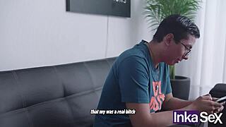 Profesora milf mexicana with big natural tits teaches anatomy to eager students in class.