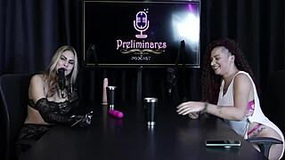 Safada Demonstrates Her Blowjob Skills in Sheer Red Lingerie. Brazilian Beauty Strips Presenter After Fight Story.