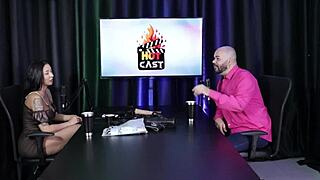 Paulo Avelar and Victoria Beatriz flash in sheer red