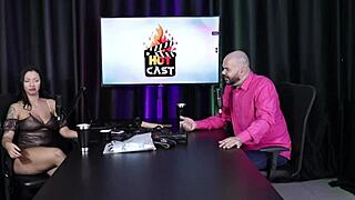 Paulo Avelar and Victoria Beatriz flash in sheer red