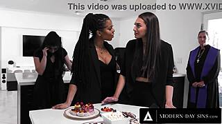 i watch sexy kira noir and bella rolland scissoring and fingering during funerals