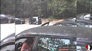 Swinger Couple Banged by Two Guys in Public Car