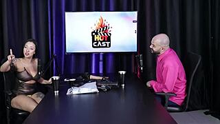 Paulo Avelar and Victoria Beatriz flash in sheer red