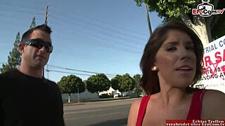 brunette with natural tits picks up big dick for desk sex 😈