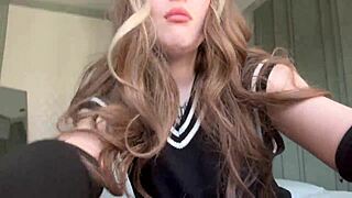 cute egirl masturbates after losing game