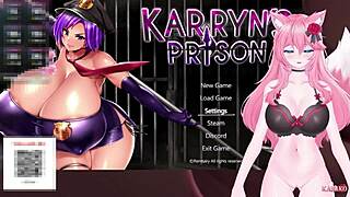 VTuber KanakoVT plays catgirl pussy getting teased in Karryn's Prison.