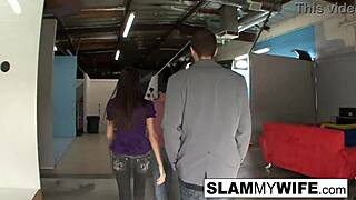 Athletic brunette gets fucked hard by monster cock in cuckold anime hentai