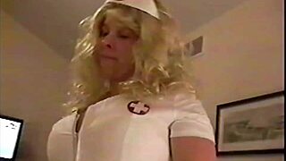 i watch the busty brunette nurse roleplay and suck the patient's cock for relief.