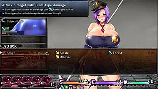 karryn gets rough threesome in prison with slime monster and thug, big tits bouncing wildly