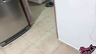 sexy blonde babe cooks in the kitchen with her uncle