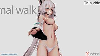 why is fubuki walking that rhythm? let's see her uncensored moves in the cartoon